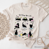 Book Cat God Says I Am T-Shirt, Christian Bible Verse Faith Tee