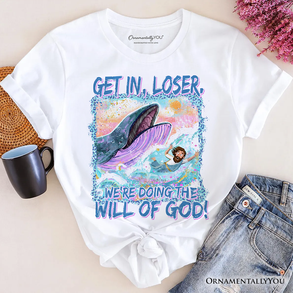 Jonah And The Whale T-Shirt, Doing The Will Of God Funny Christian Tee