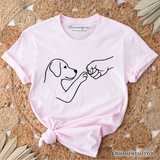 Paw Friends Minimalist Line Art Dog T-Shirt, Cute Dog Parents Tee