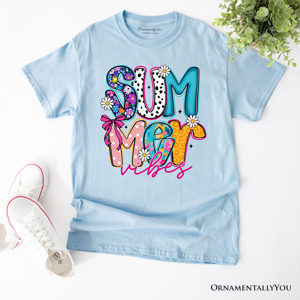 Summer Vibes Retro Floral T-Shirt, Coastal Beach Tee