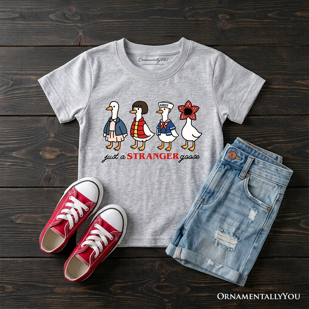Kids Just a Stranger Goose T-Shirt, Funny Retro Youth Tee