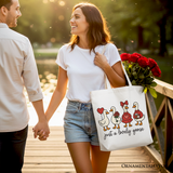 Just a Lovely Goose Valentine Canvas Tote Bag, Coquette Cute Love Printed Gift Bag