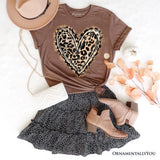Leopard Heart Valentine T-Shirt, Watercolor Love Tee