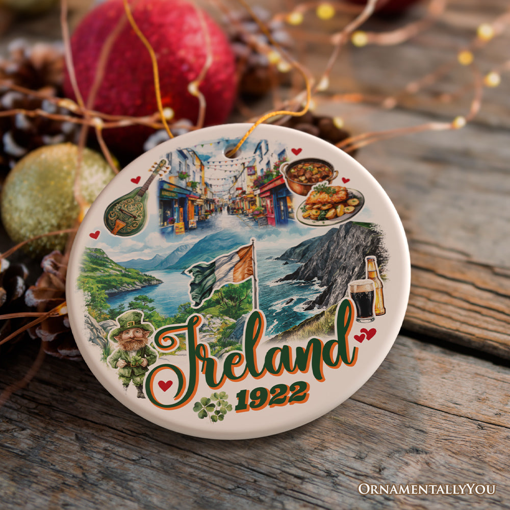 Picturesque Ireland Cultural Christmas Ornament, Cliffs of Moher Irish Landmarks Gift and Travel Souvenir