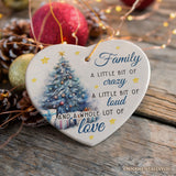 Amusing Family Quote Ornament, Charming Blue Christmas Appreciation Gift and Tree Decor