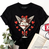 Retro Coquette Cupid Valentine T-Shirt, Galentine Tee