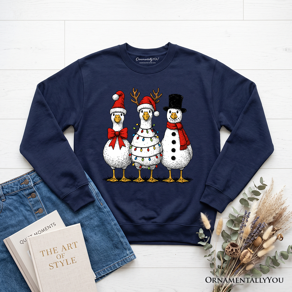 Vintage Christmas Silly Goose Sweatshirt, Snowman Spoof Winter Sweater