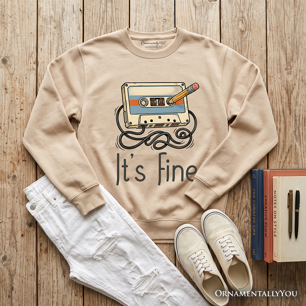 Retro Cassette Tape Sweatshirt, 90s Music Vibe Sweater