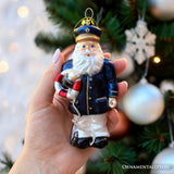 (Pre-Order) Santa the Ship Captain Glass Ornament, Gift for Boat Commander of the Seas