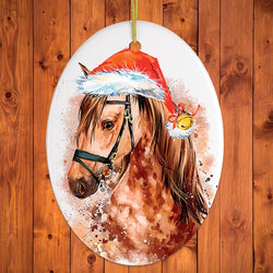 Watercolor Horse Christmas Ornament