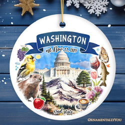 Artistic Washington State Themes and Landmarks Christmas Ornament