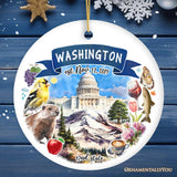Artistic Washington State Themes and Landmarks Christmas Ornament