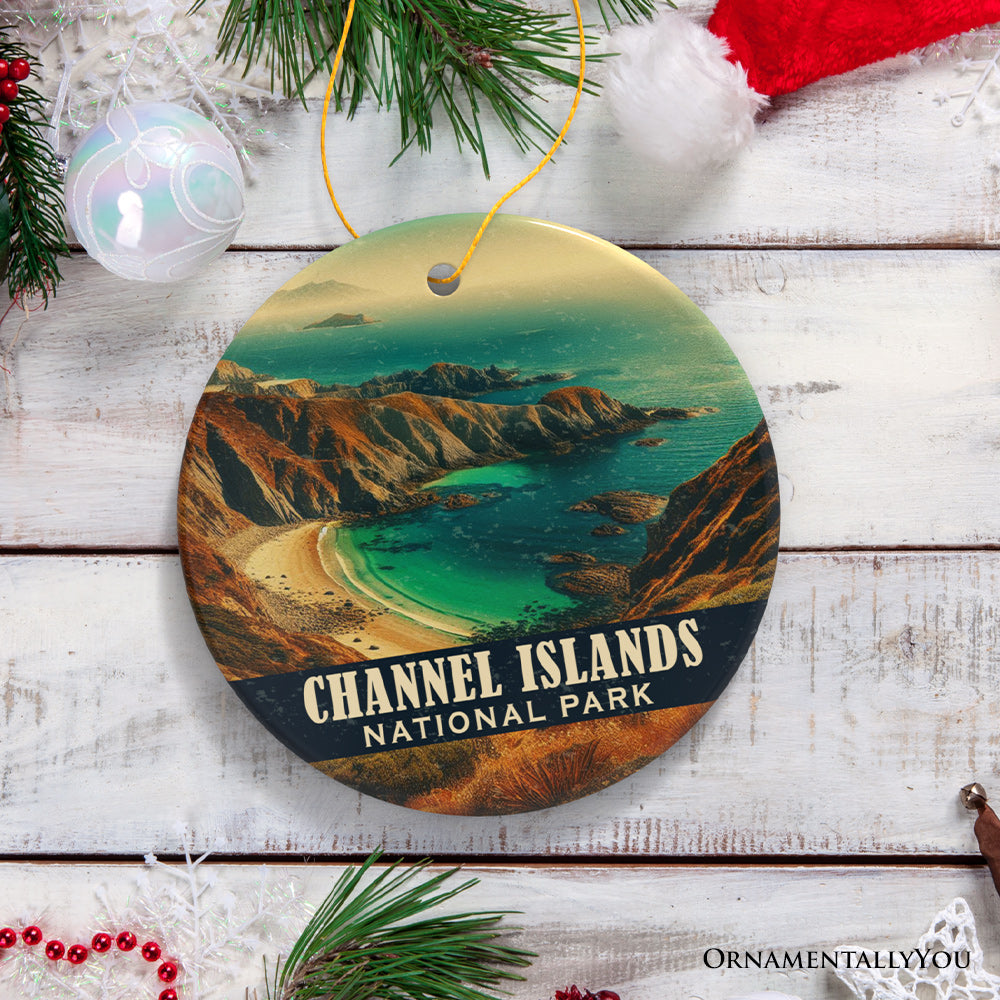 Coastal Channel Islands National Park Ornament, California Rugged Shoreline Christmas Gift and Pacific Ocean Vista Keepsake