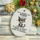 Grumpy Old Nurse Cat, Cute and Funny Christmas Gift