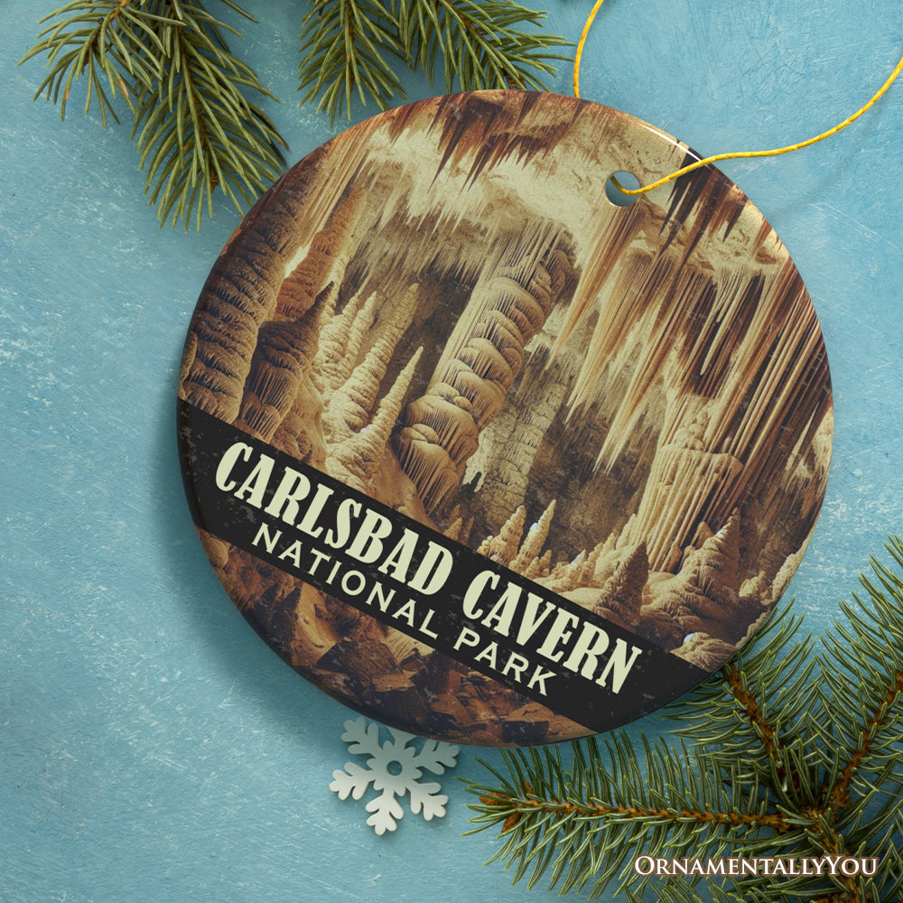 Intricate Carlsbad Caverns National Park Ornament, New Mexico Stalactite Cave Formations Christmas Gift and Underground Wonder Keepsake