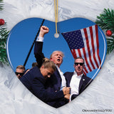 Donald Trump Failed Attempt 2024 Ceramic Ornament, Christmas Tree Decor