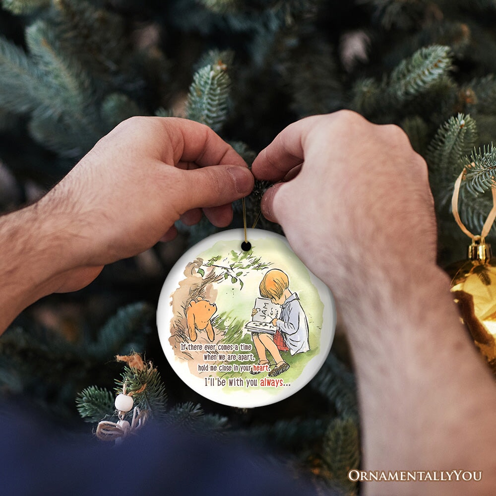 If We're Apart Keep Me in Your Heart Winnie-the-Pooh Ornament, 1926 A.A. Milne Sentimental Christmas Gift