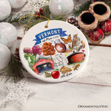 Artistic Vermont State Themes and Landmarks Christmas Ornament