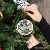 Artistically Vibrant Frankenmuth Ornament, Festive Bavarian Town Michigan Christmas Souvenir and Decor