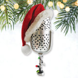 (Pre-Order) Christmas Themed Microphone Glass Ornament, Music Themed Gift for Musicians