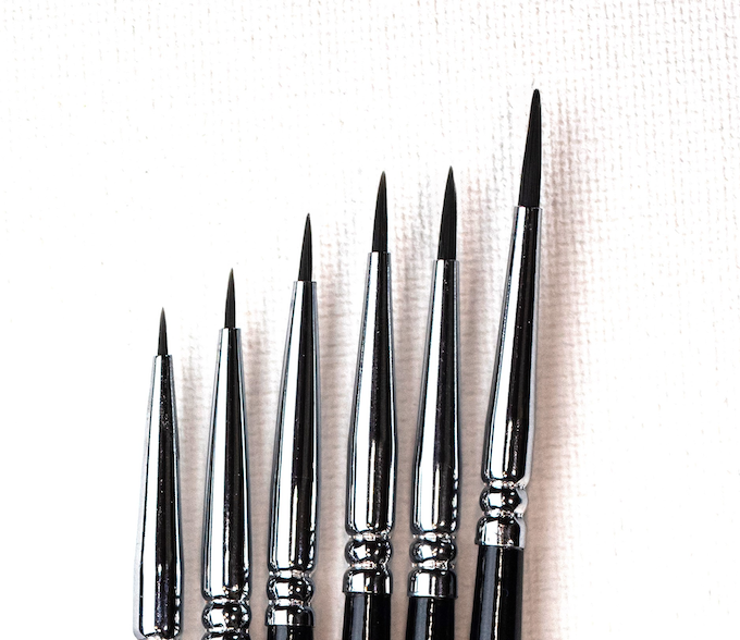 SleepwalkAir: Ghost Brush - Maxton Black - Legendary Miniature Detail Brush Set (6)