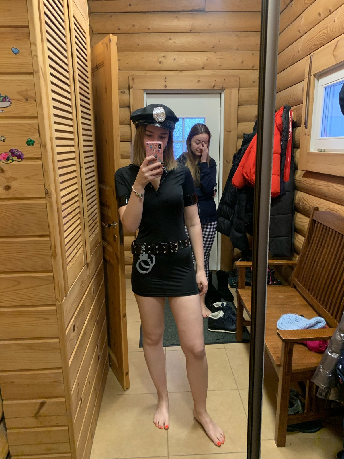 Black Blue Sexy Cop Outfit For Women