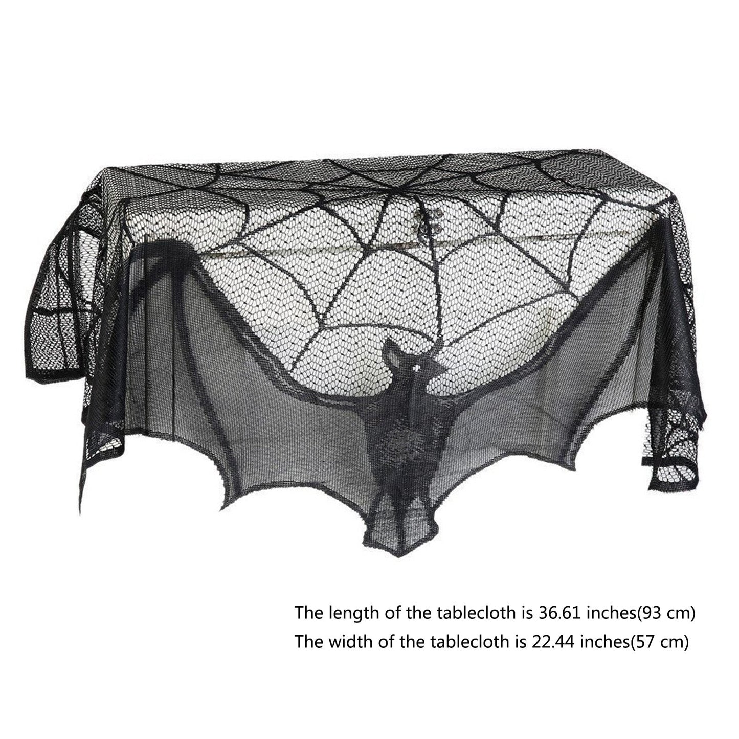 Halloween Decorative Bat Shaped Spider Web Curtain