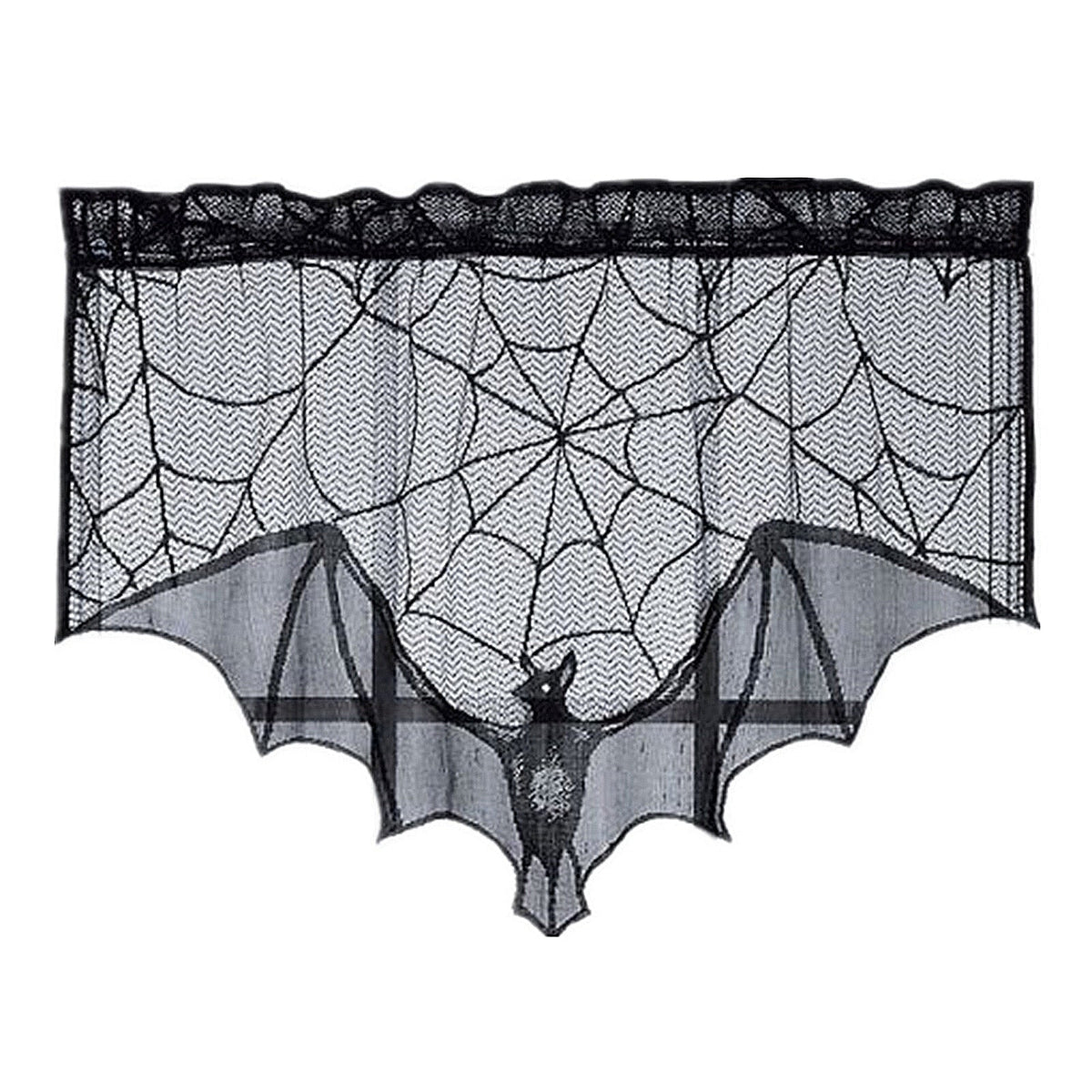 Halloween Decorative Bat Shaped Spider Web Curtain