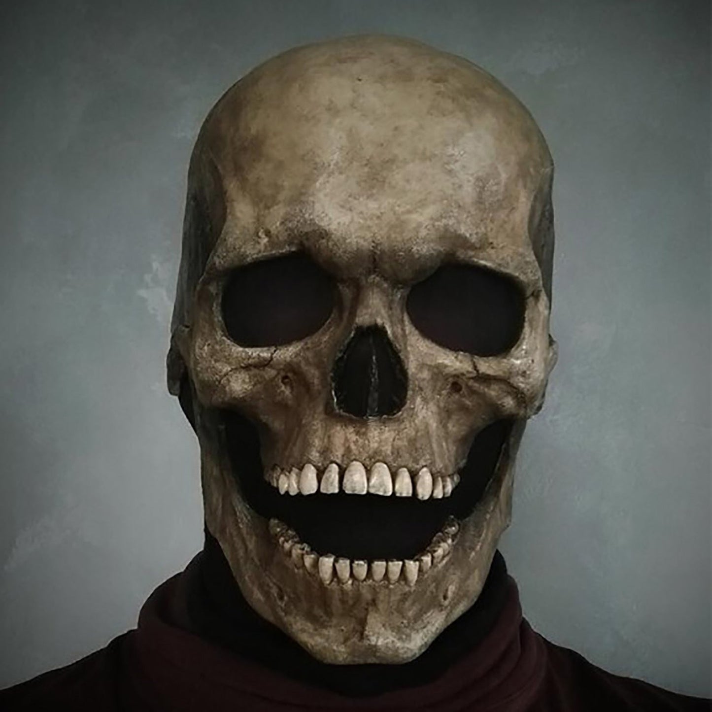 Halloween Movable Jaw Full Head Skull Mask