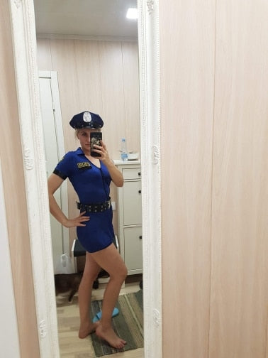 Black Blue Sexy Cop Outfit For Women