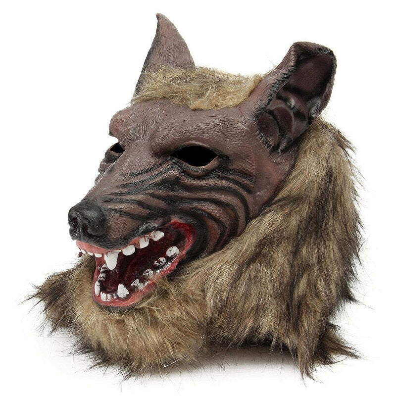 Halloween Latex Rubber Wolf Head Hair