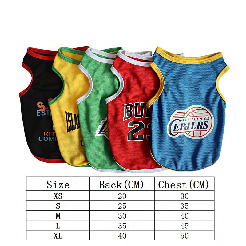 Summer Dog Breathable Basketball Jersey Clothes