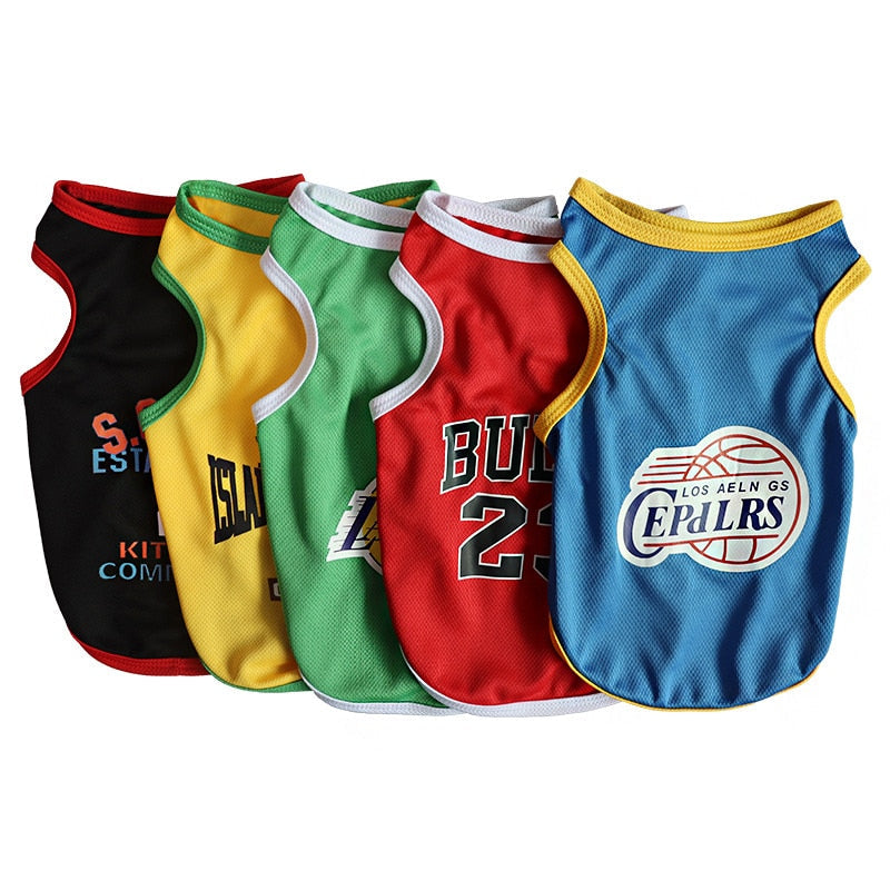 Summer Dog Breathable Basketball Jersey Clothes