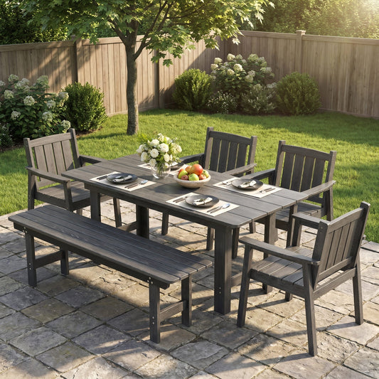 Corex HDPE Outdoor Dining Set, 6-Piece