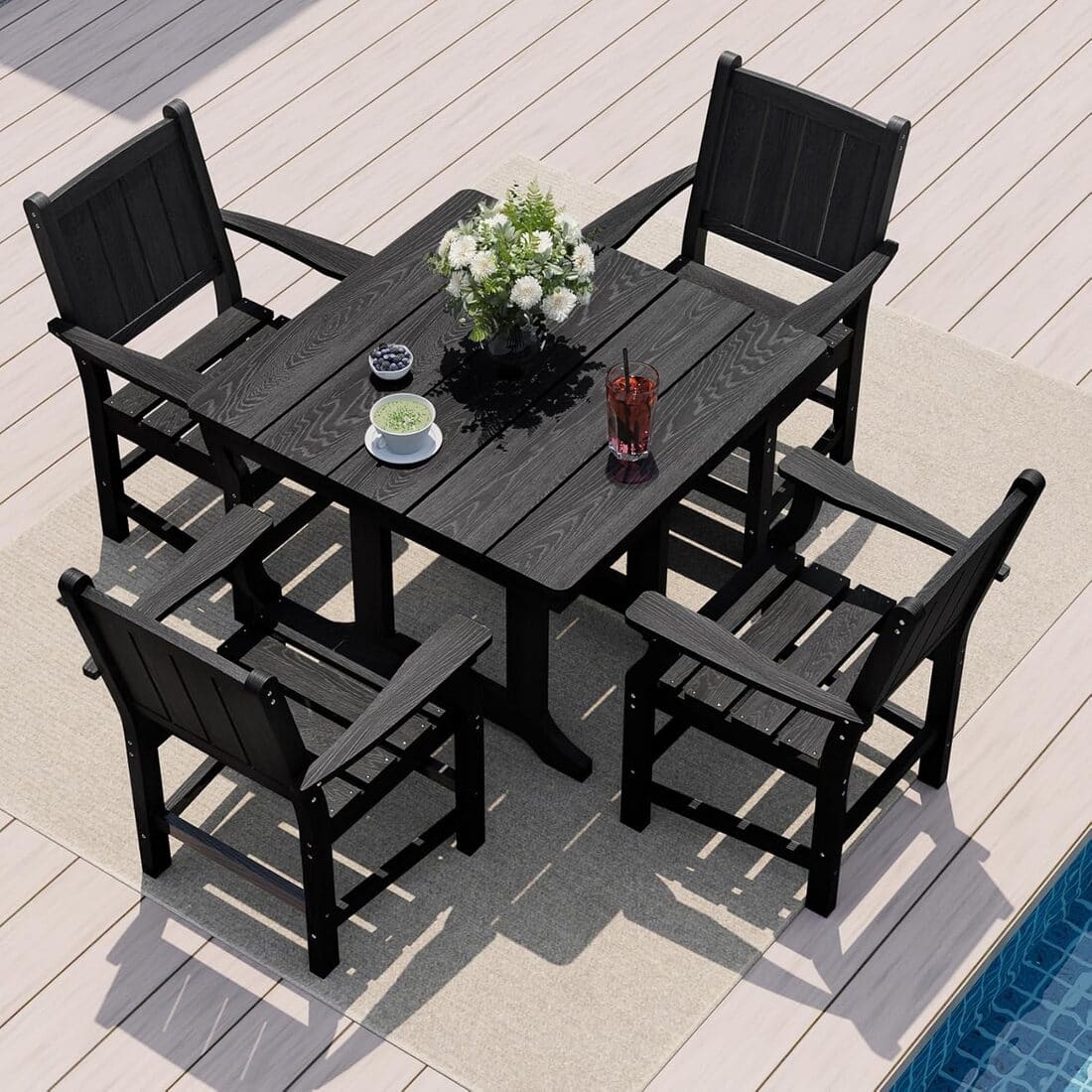 Corex HDPE Square Dining Set, 5-Piece