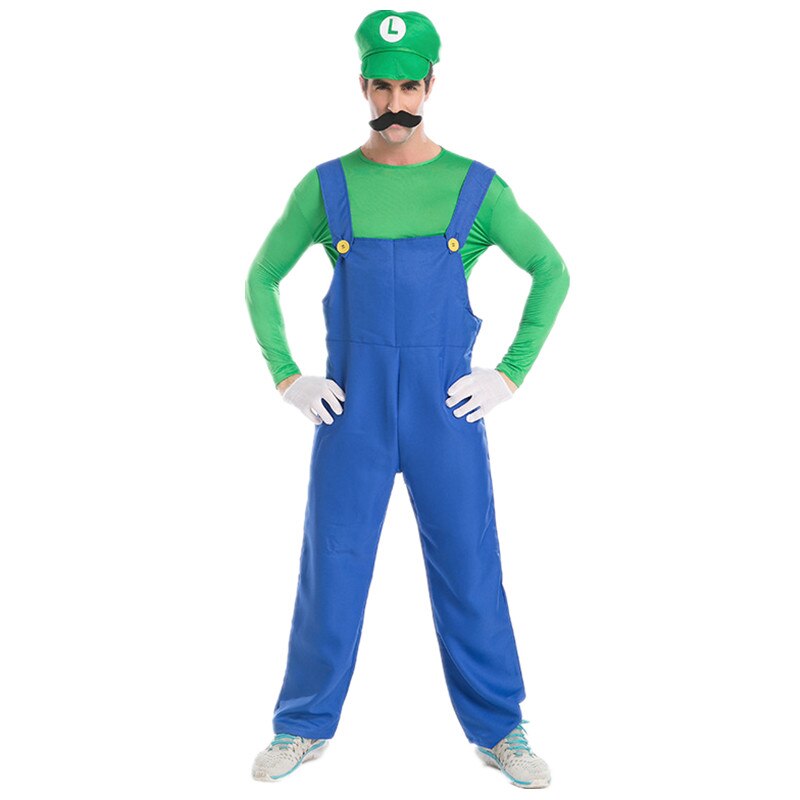 Super Game Cosplay Costume Luigi Bros Plumber