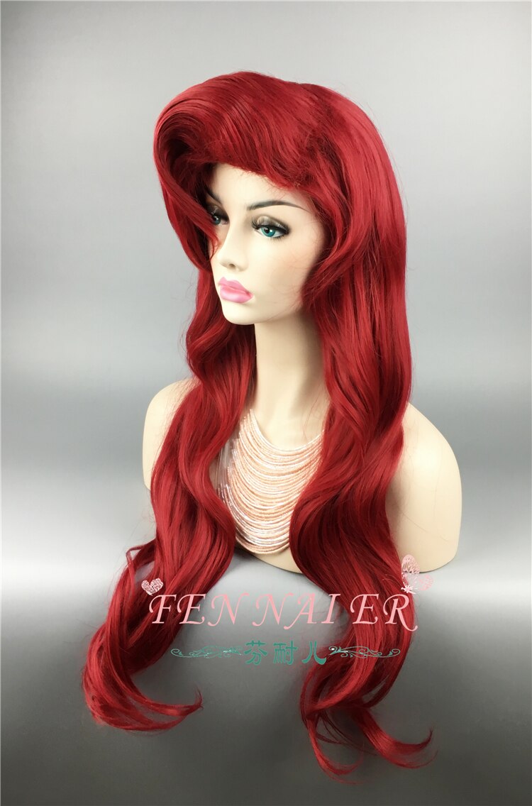 Little Mermaid Ariel Cosplay Wig with Cap