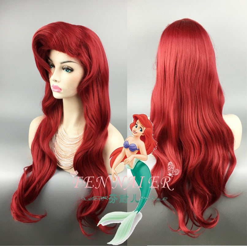 Little Mermaid Ariel Cosplay Wig with Cap
