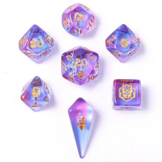 Mini Polymer RPG Dice Set - Unicorn Tears