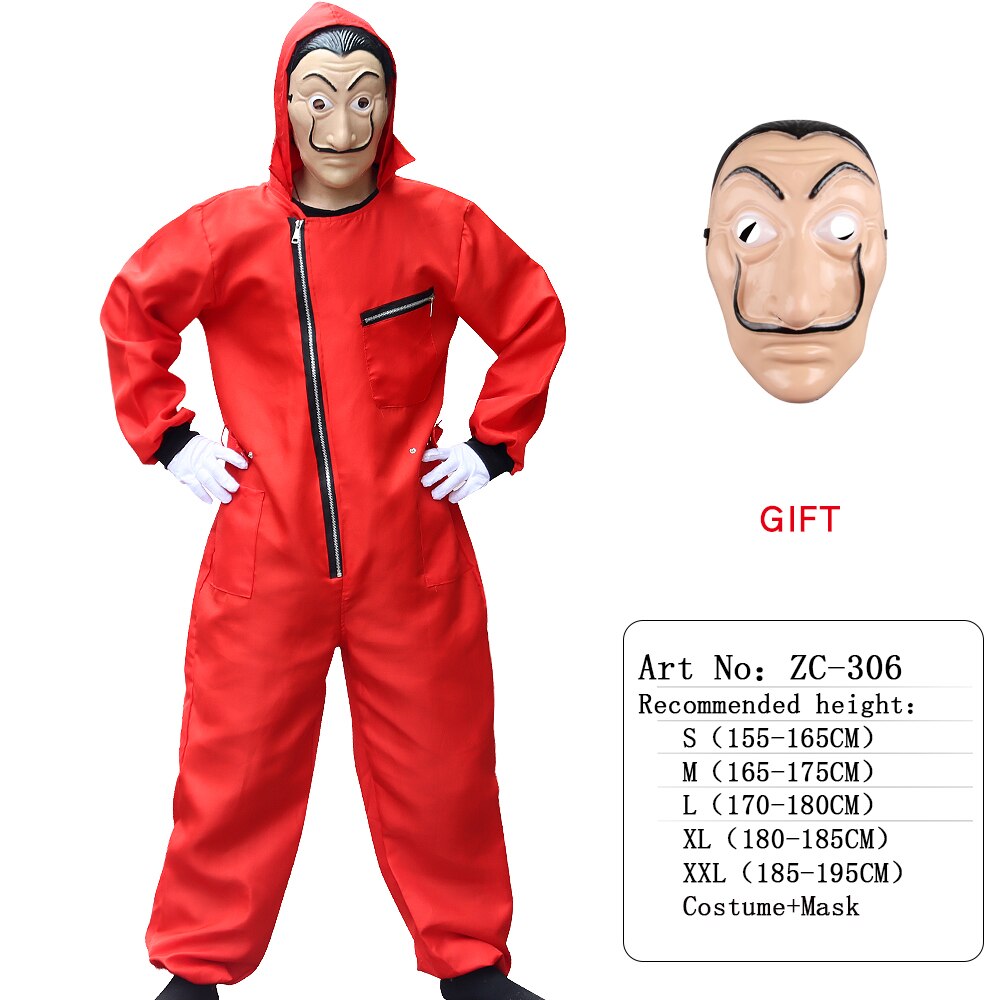 Halloween Hooded Money Heist Party Costume