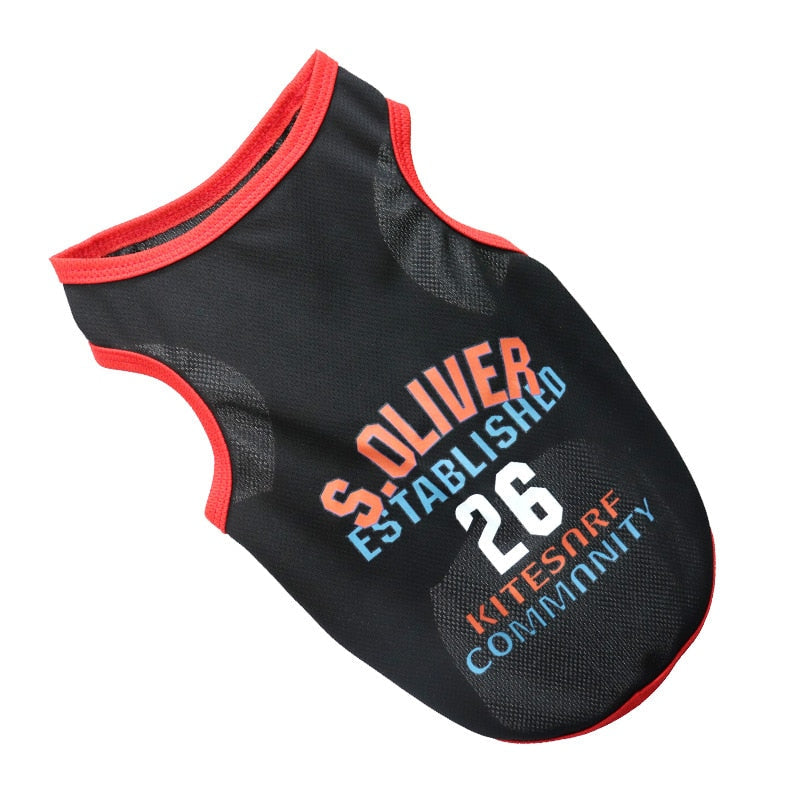 Summer Dog Breathable Basketball Jersey Clothes