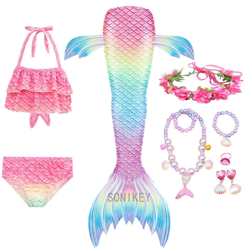 Swimming Mermaid Tail Girls Costume