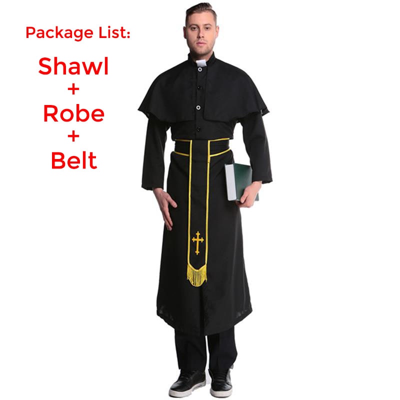 Adult Halloween Jesus Priest Cross Suit