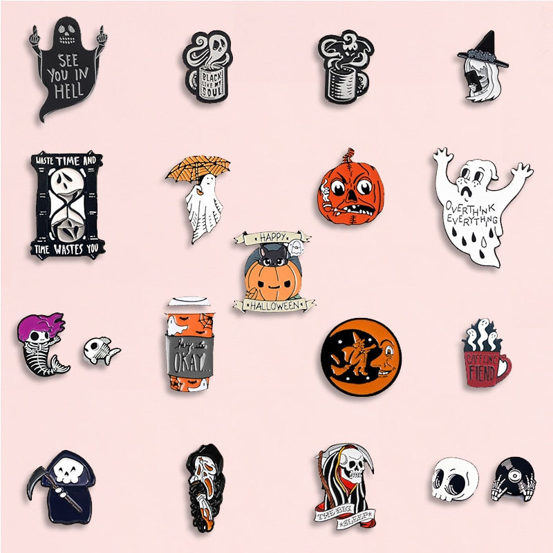 Happy Halloween Enamel Pin Trick