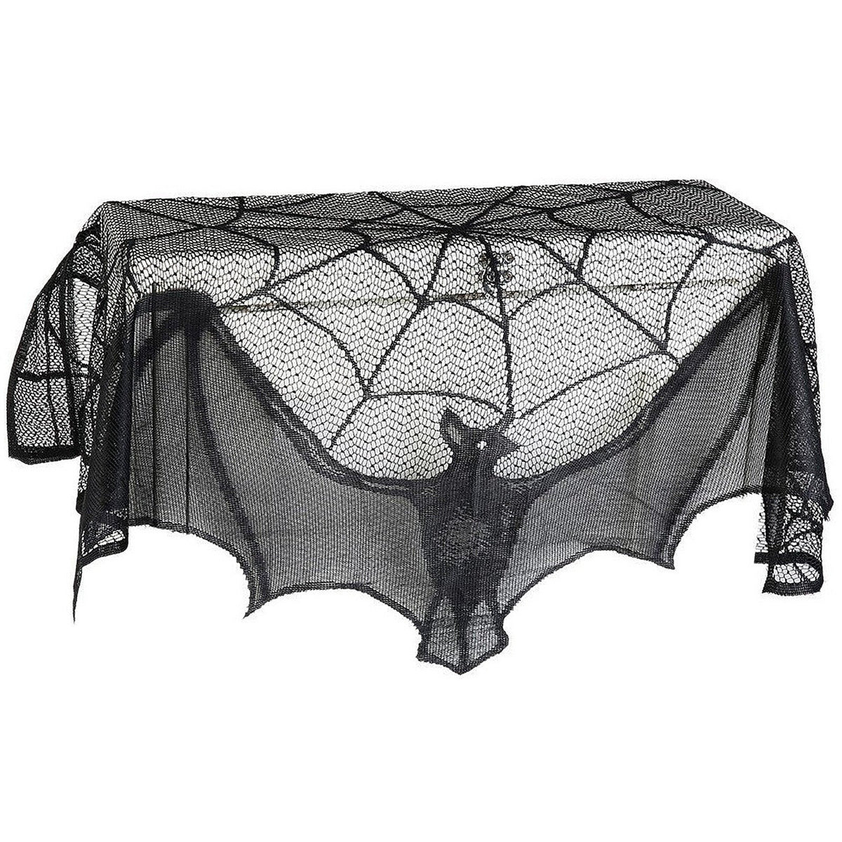 Halloween Decorative Bat Shaped Spider Web Curtain