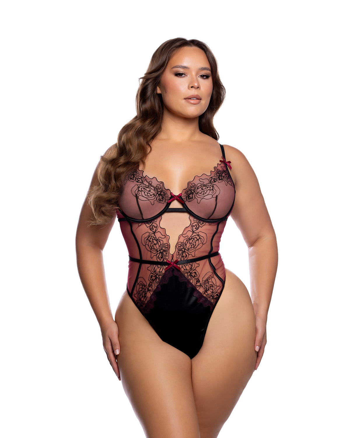 Botanique Beaded Floral Lace Balconette Teddy with Underwire