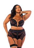 Belle Noir 3-Piece Garter Skirt Set