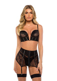 Belle Noir 3-Piece Garter Skirt Set