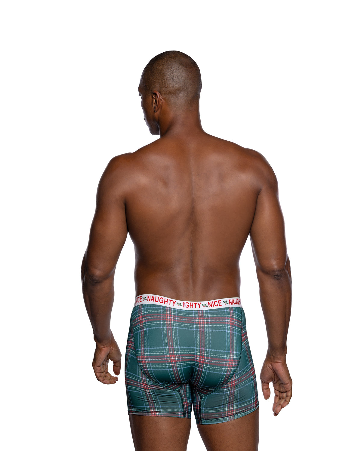Naughty & Nice Men's Plaid Modal Boxer Briefs - Christmas Gift