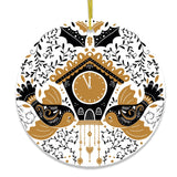 Nordic Style Cuckoo Clock with Birds Christmas Ornament